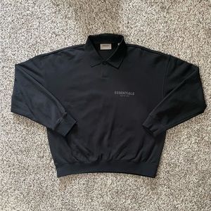Fear of God Essentials Black Collared Sweatshirt